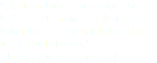 "The foundation of the Chic Shed is built on determination, desire, and belief that if it is possible for others it is possible for you."
- Robyn Vincent (Top Chic)